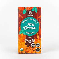 Barra de Chocolate Manare 70% cacao 100 gr.